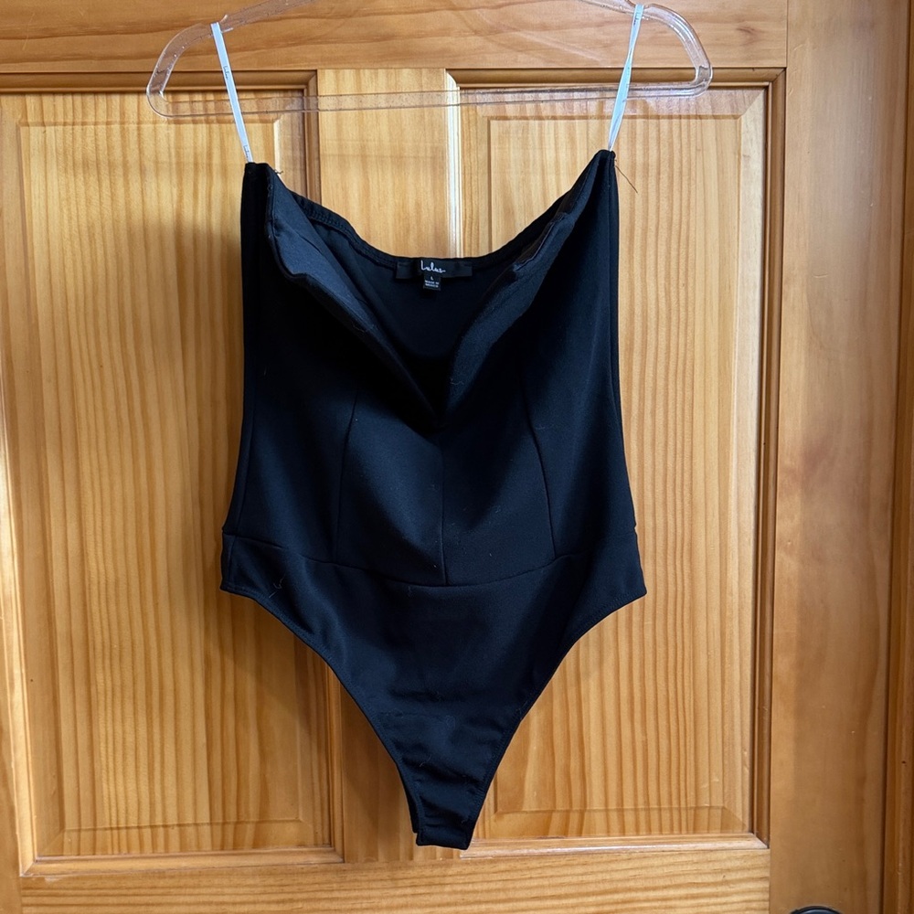 Lulu's Elegant Black Bodysuit